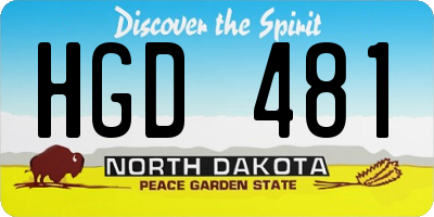 ND license plate HGD481