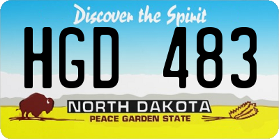 ND license plate HGD483