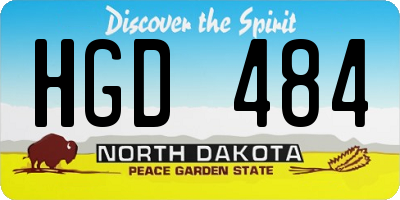 ND license plate HGD484