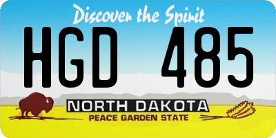 ND license plate HGD485