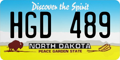 ND license plate HGD489