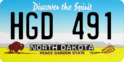 ND license plate HGD491