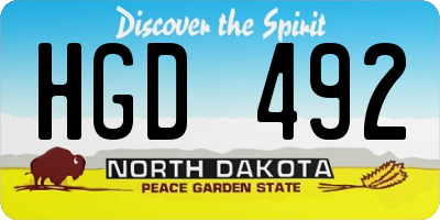 ND license plate HGD492