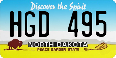 ND license plate HGD495