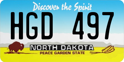 ND license plate HGD497