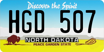 ND license plate HGD507