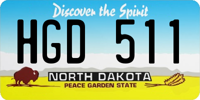 ND license plate HGD511