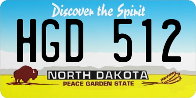 ND license plate HGD512