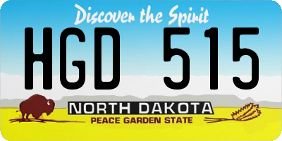 ND license plate HGD515