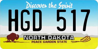 ND license plate HGD517