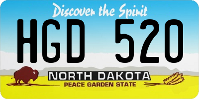 ND license plate HGD520