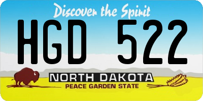 ND license plate HGD522
