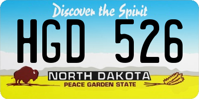 ND license plate HGD526
