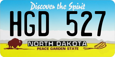 ND license plate HGD527