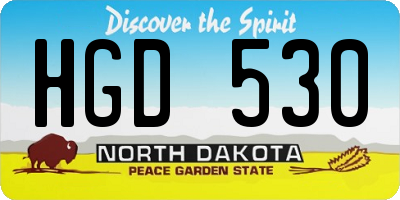 ND license plate HGD530