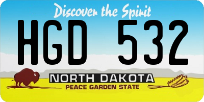 ND license plate HGD532