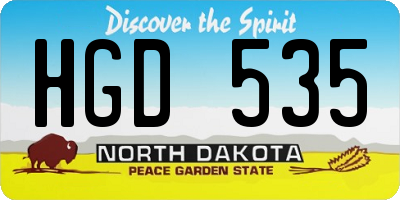 ND license plate HGD535