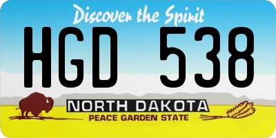 ND license plate HGD538