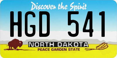 ND license plate HGD541