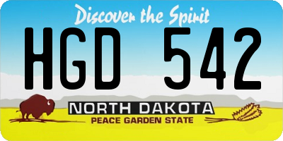 ND license plate HGD542