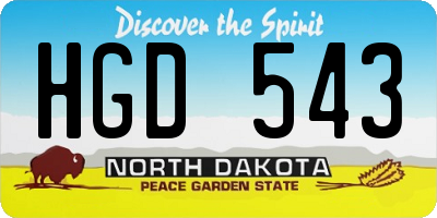 ND license plate HGD543