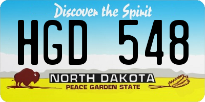 ND license plate HGD548