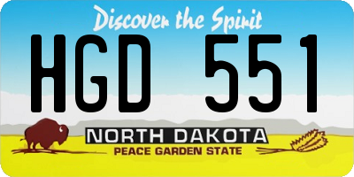 ND license plate HGD551