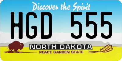 ND license plate HGD555