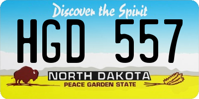 ND license plate HGD557