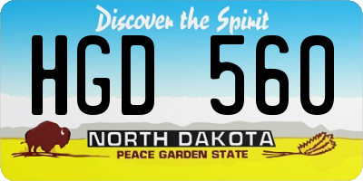 ND license plate HGD560