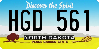 ND license plate HGD561