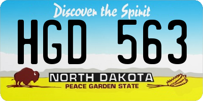 ND license plate HGD563