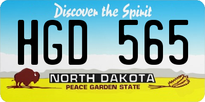 ND license plate HGD565