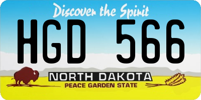 ND license plate HGD566