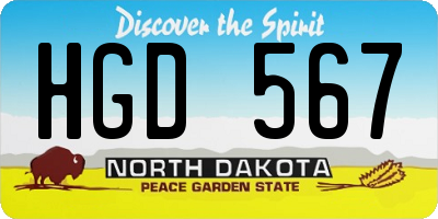 ND license plate HGD567