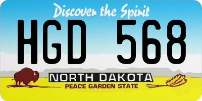 ND license plate HGD568