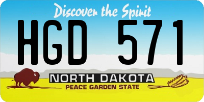 ND license plate HGD571