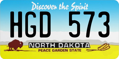 ND license plate HGD573