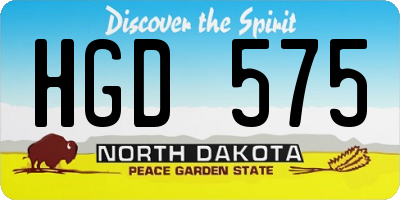 ND license plate HGD575