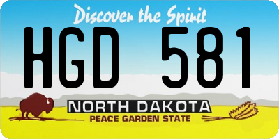 ND license plate HGD581