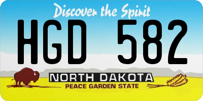 ND license plate HGD582