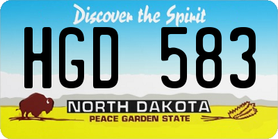 ND license plate HGD583