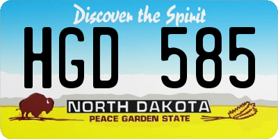 ND license plate HGD585