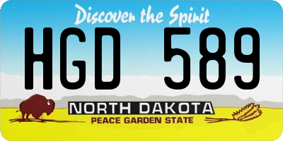 ND license plate HGD589