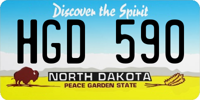 ND license plate HGD590