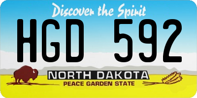 ND license plate HGD592