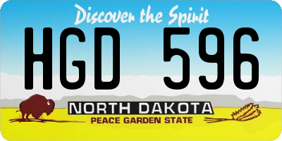 ND license plate HGD596