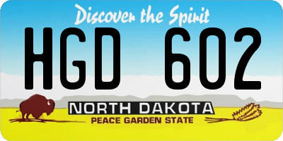 ND license plate HGD602