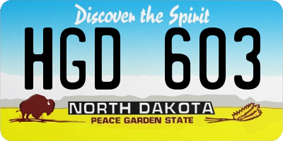 ND license plate HGD603