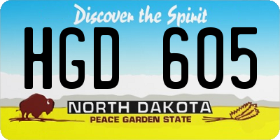 ND license plate HGD605